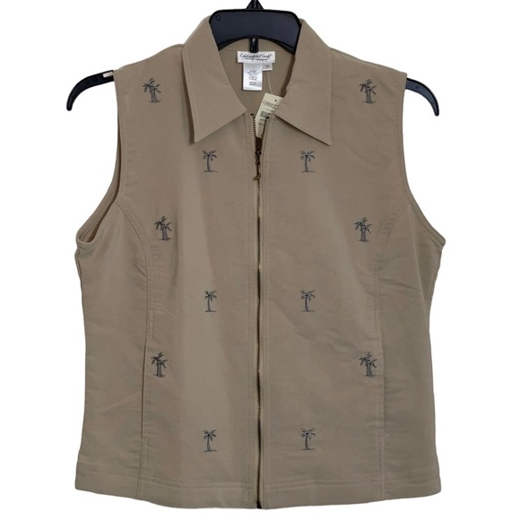 NWT Coldwater Creek embroidered detail zip front vest. Size medium - Picture 5 of 9